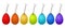 7 Easter Hangtags Eggs Colorful on White, stock vector illustration