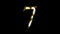 7 gold number animated gold number looping number text 3d 4k