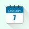 7 january flat daily calendar icon. Vector calendar template for the days of january.