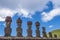 The 7 moai di Ahu Nau Nau