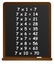 7 Number times other 10, chalkboard multiplication table, vector illustration