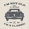 70 Birthday Anniversary Gift brochure. I m not Old I m a Classic, King of the Road words with classic car. Born in 1948