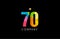 70 number grunge color rainbow numeral digit logo