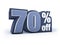 70% off denim styled discount price sign
