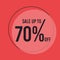 70 Percent off Discount Sale Off big offer 70 Offer Sale Special Offer Tag Banner Advertising Promotional Poster Design