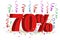 70% Sale discount offer holidays sign label image logo vector