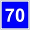 70 suggested speed road sign