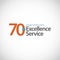 70 Year Anniversary Excellence Service Vector Template Design Illustration