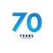 70 Years Excellent Anniversary Celebration Blue Dash Vector Template Design Illustration