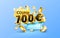 700 euro coupon gift voucher, cash back banner special offer. Vector illustration