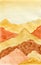 7004 watercolor hand drawn abstract beige mountain landscape