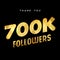 700k gold internet follower number thank you card