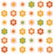 70s retro seamless pattern with hippie groovy flowers.