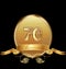 70th golden anniversary birthday seal icon vector