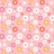 70â€™s cute seamless repeat daisy pattern with flowers. Floral hippie vector background.