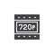 720p HD resolution vector icon