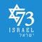 73 years Israel Independence Day emblem with David star