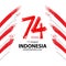 74 years, Indonesia Independence Day greeting card.