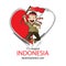 74 years, Indonesia Independence Day greeting card.