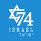 74 years Israel Independence Day emblem
