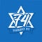 74 years magen David Israel Independence Day on blue