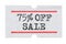 75 % OFF Sale printed on price tag sticker isolated on white