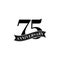 75 Years Anniversary Vector Logo Design Template. 75th Birthday Celebration.