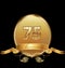 75th golden anniversary birthday seal icon vector