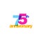 75th Years Anniversary Celebration Icon Vector Logo Design Template.