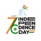 76th Happy Indian Independence Day Typographic design vector illustration