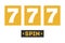 777 icon, slot machine. Symbol of jackpot and lucky game