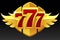 777 slots symbol, jackpot sign, gold gambling emblem for ui games.