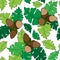 784 acorns, seamless pattern with leaves and acorns