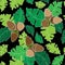 785 acorns, seamless pattern with leaves and acorns