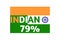 79% Indian sign label art illustration with stylish looking font and white, green and green color with white, saffron and green