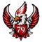 79th indonesian mascot logo with eagle illustration