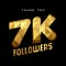 7k gold internet follower number thank you card