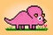 8 bit dinosaur pixels. Animals in vector