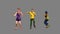 8-Bit People Dancing in Alpha Channel