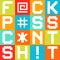 8-bit Pixel 4-Letter Swear Words in Squares