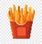 8 bit pixel art fast food french fries with png background