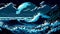 8 Bit pixel art night storm sea waves landscape ai