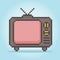 8 Bit Pixel Classic Television in Vector