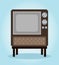 8 Bit Pixel Classic Television in Vector