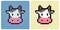 8 bit pixel head of a cow for game assets and beads pattern