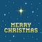 8-bit Pixel Merry Christmas Message with Star of Bethlehem