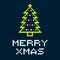 8-bit Pixel Merry Xmas Christmas Tree