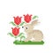 8 bit Pixel rabbit image for cross stitch