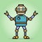 8 bit pixel robot in vector