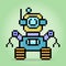 8 bit pixel robot in vector